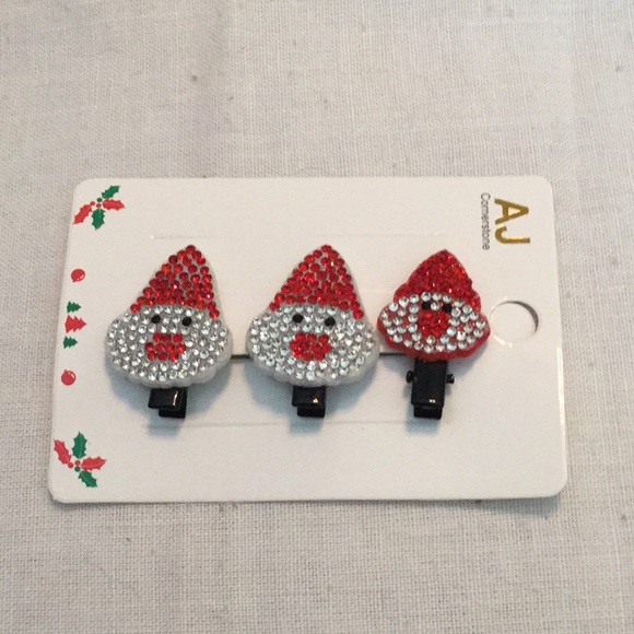🎅NWT Amazing Rhinestone Hair clips 3 Total Fun Holiday Must Have 🎅 - Picture 2 of 8